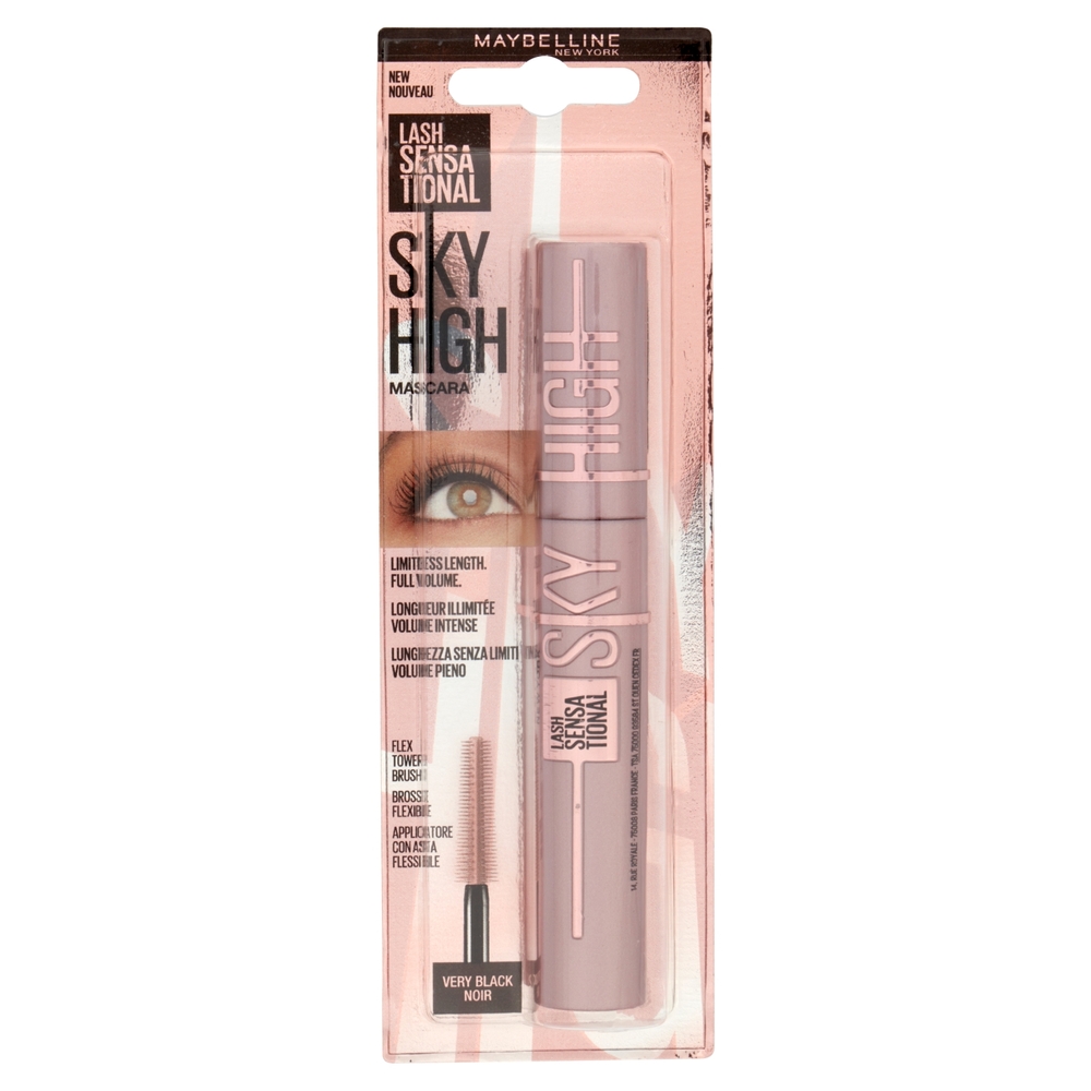 Maybelline New York Mascara Ciglia Sensazionali Sky High, Volumizzante e Allungante, Nero, 7,2 ml